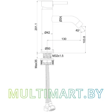 Смеситель Maxonor Pure Life PL1087-6 (золото матовый) картинка 4
